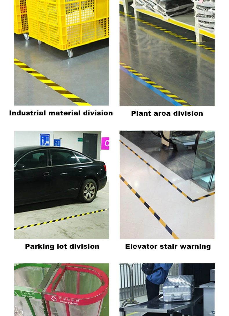 High Quality PVC Waterproof Acrylic SMH18766  Barricade Warning Tapes Safety Stripe Vinyl Tape