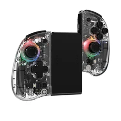 Transparent Switch pro controller  Left and Right Joypad with RGB light  Programmable Function Turbo Wireless Joypad
