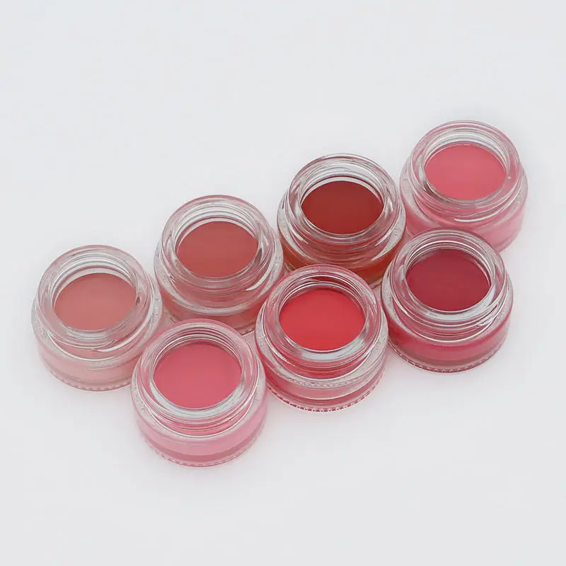 7 цветов, черная круглая стеклянная банка для крема, для макияжа, румяна, веганские розовые румяна, частная марка, maquillaje, румяна, крем