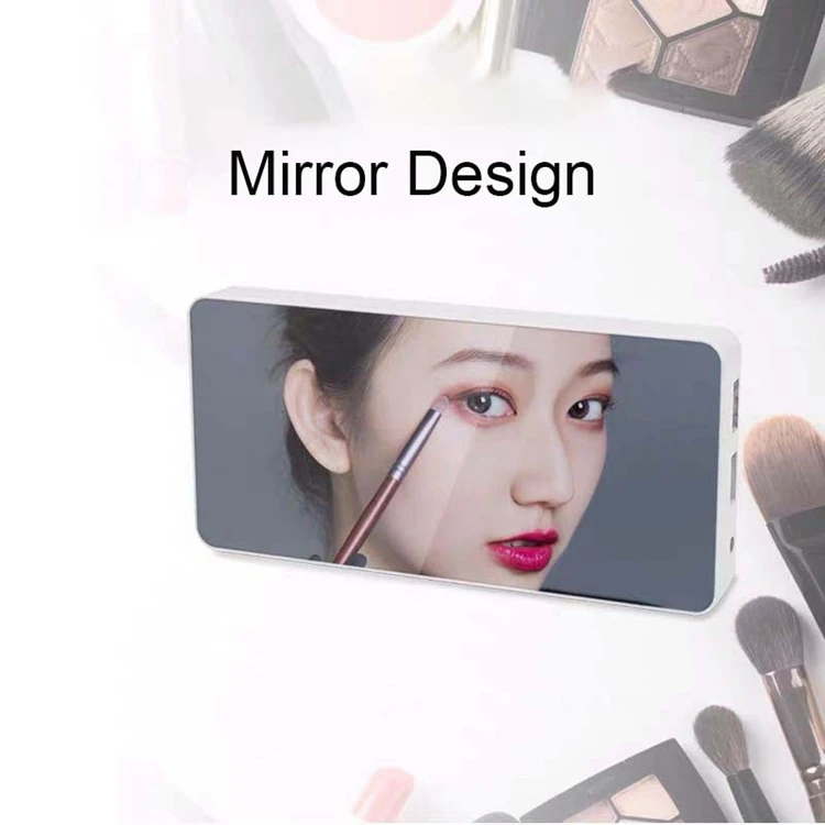 Mirror Surface Digital LED Alarm Clocks With 2 USB Port Electronic Automatic light-sensitive Plastic Clock Bedroom