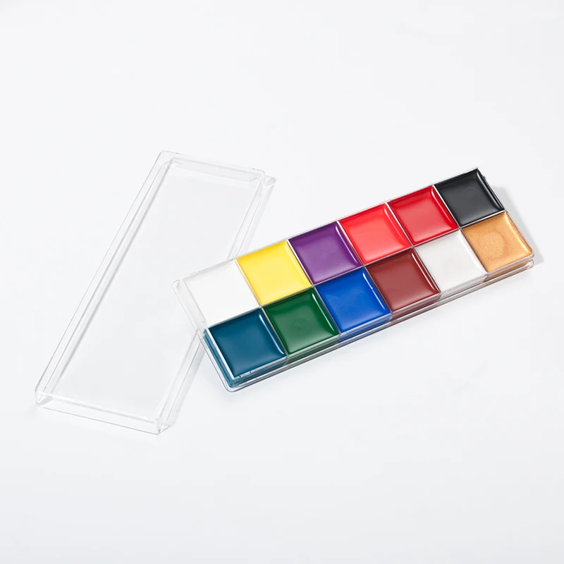 Halloween Paint Water Proof 12 Colors Face Body Art Paint Tattoo Makeup Oil Palette Party Face Painting Makeup