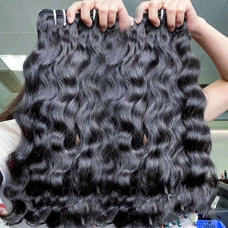 Wholesale Double Drawn Raw Cuticle Aligned Human Hair raw vietnamese hair loose wavy Bundle