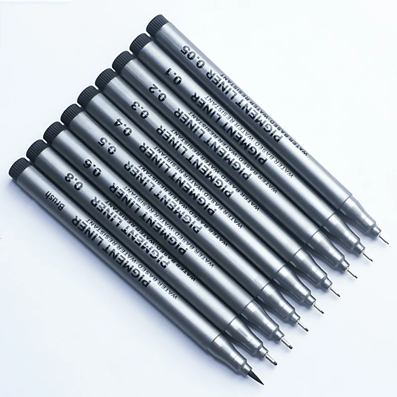 Multiline Black Needle Tip Sketch Marker Fine Liner, Waterproof Micro Line Art Pen For Painting