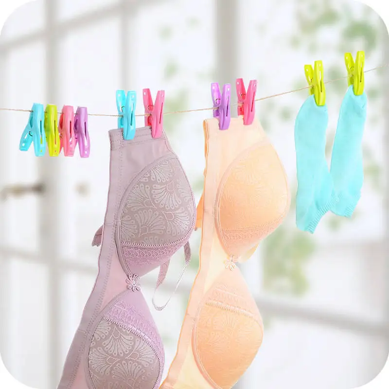 30pcs Plastic Clothes Pegs Laundry Clothespin Clothes Pins Storage Organizer Quilt Towel Clips Spring With Basket Cabides Hanger