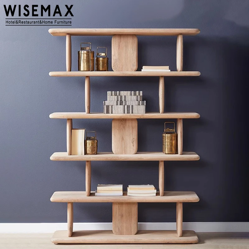 WISEMAX дизайнерская мебель из массива дуба деревянная полка книжная для квартиры гостиной и спальни