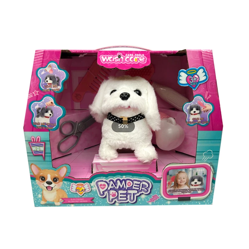 Teddy Electric Dog Gardening Farm Set Cute Cartoon Walking Barking Dog Toys Electric Stuffed Plush Electronic Puppy Dog Toy Pet