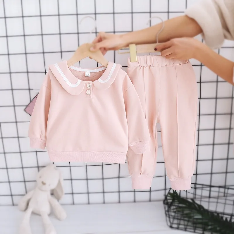2022 Trend Children Clothes Top Little Girl Model 2 Pieces Clothing Set Baby Jacket And Long Pants Children Girl Clothes Set