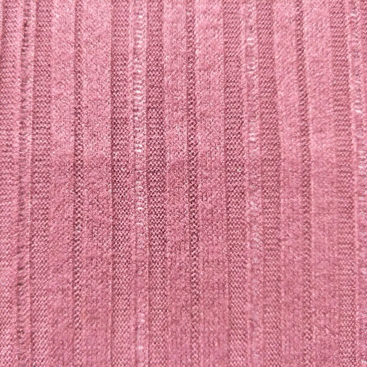 Best selling melange knit nylon rayon polyester elastane weft knitted rib fabric for clothes