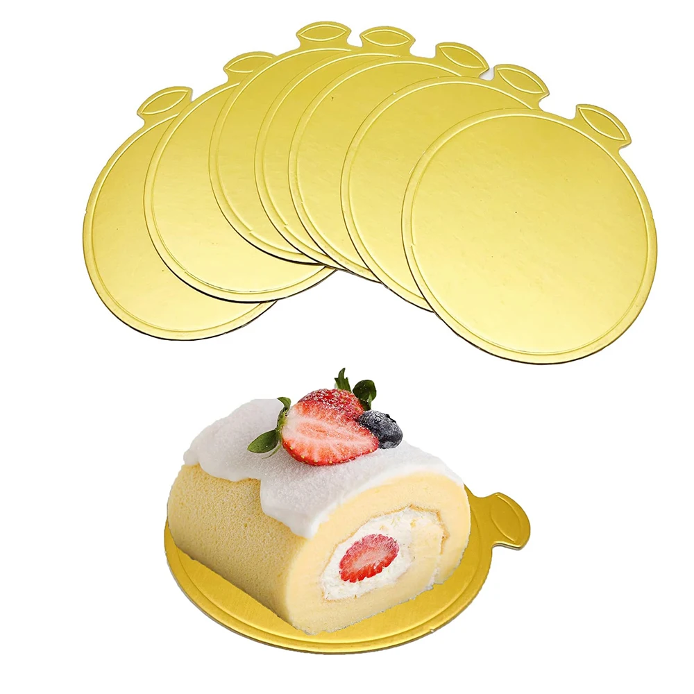 Mini Cake Boards Disposable Gold Mousse Cake Circle Greaseproof Base Perfect For Cake Decorating, Wedding,Birthday, Party