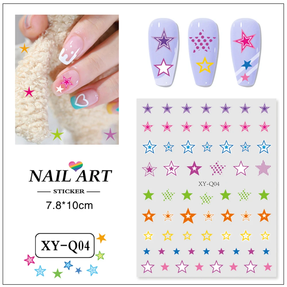 2D Plastic Manicure Nail Stickers for Beauty Enhancements Decals Product Type