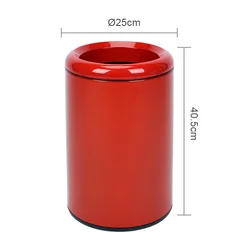 RTS 12L Dustbin Round Trash Garbage Can 3gallo Waste Rubbish Bin Stainless Steel Large Big Opentop Indoor Storage Bucket 1720pcs