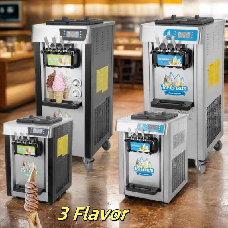 Commercial table top professional softy creme icecream ice-cream make nozzle 2 3 flavor soft serve ice cream maker machine price