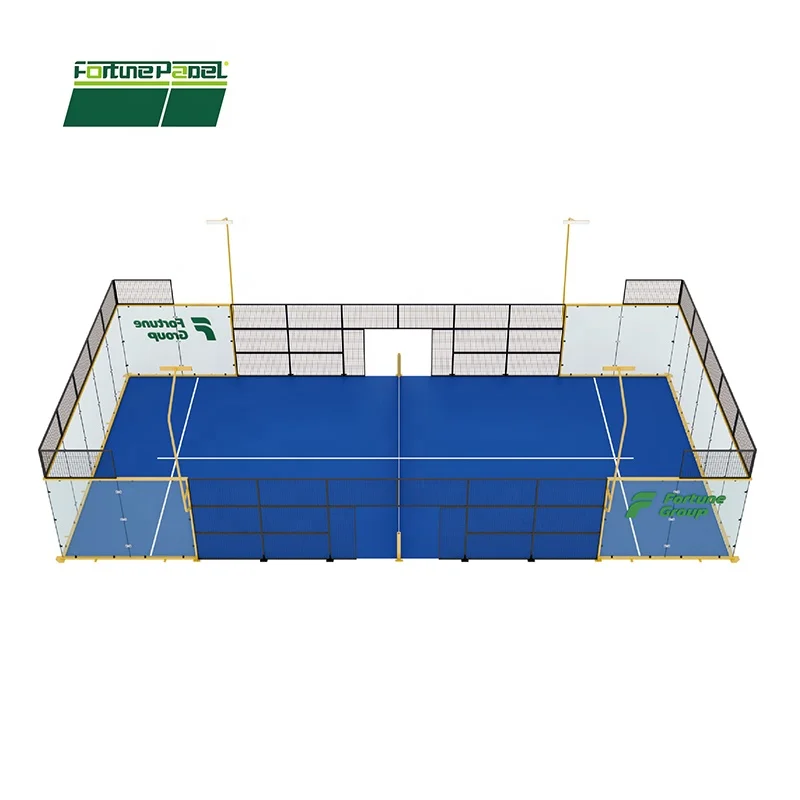 China Competitive Price WPT Type Supper Panoramic Padel Tennis Courts Hot Sale in Worldwide