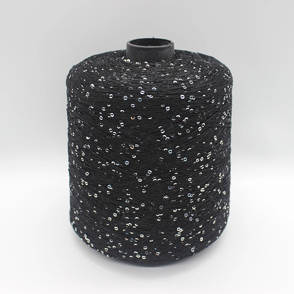 100% Polyester SEQUIN YARN High Strength Ring Spun Fancy Dyed Pattern for Crochet & Knitting