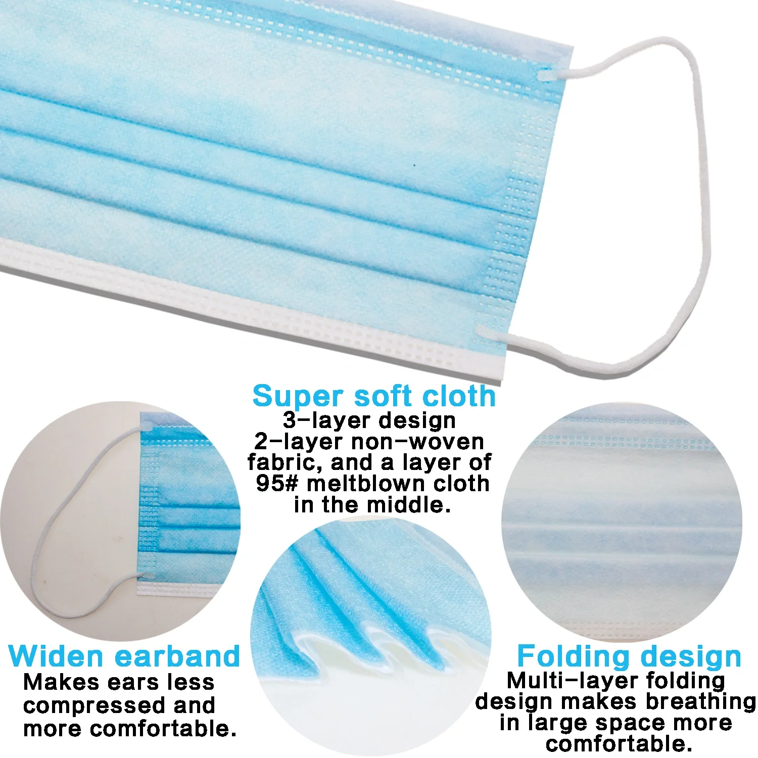 Colored Mask Disposable Daily Use Customized Size for Children 3 Ply Dust Proof Waterproof Breathable