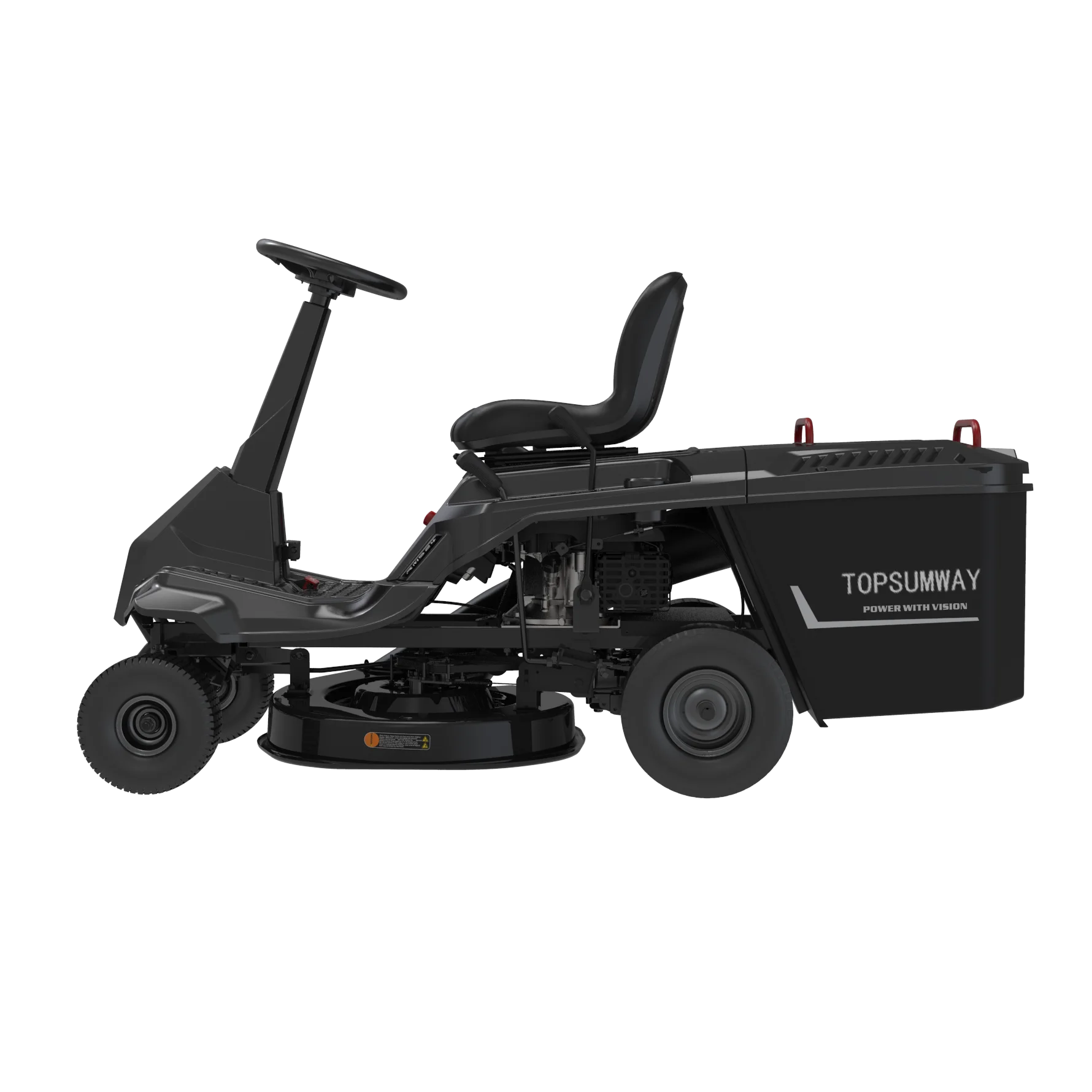 224cc Lawn Tractor Ride on Mower 24 Inch Gas Riding Mower With Loncin / Dajiang Power Engine Key Start