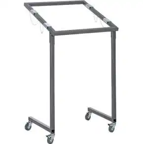 Sturdy Sanitary Dustbin With Wheels  Steel Garbage Bag Rack Metal Waste Bin Stand Holder