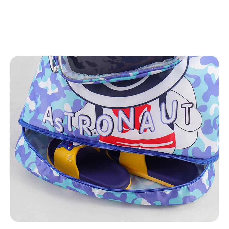 Cartoon Print Kids Wet Dry Separation Swimming Drawstring Backpack Bag Waterproof Beach Pool Sport Backpack