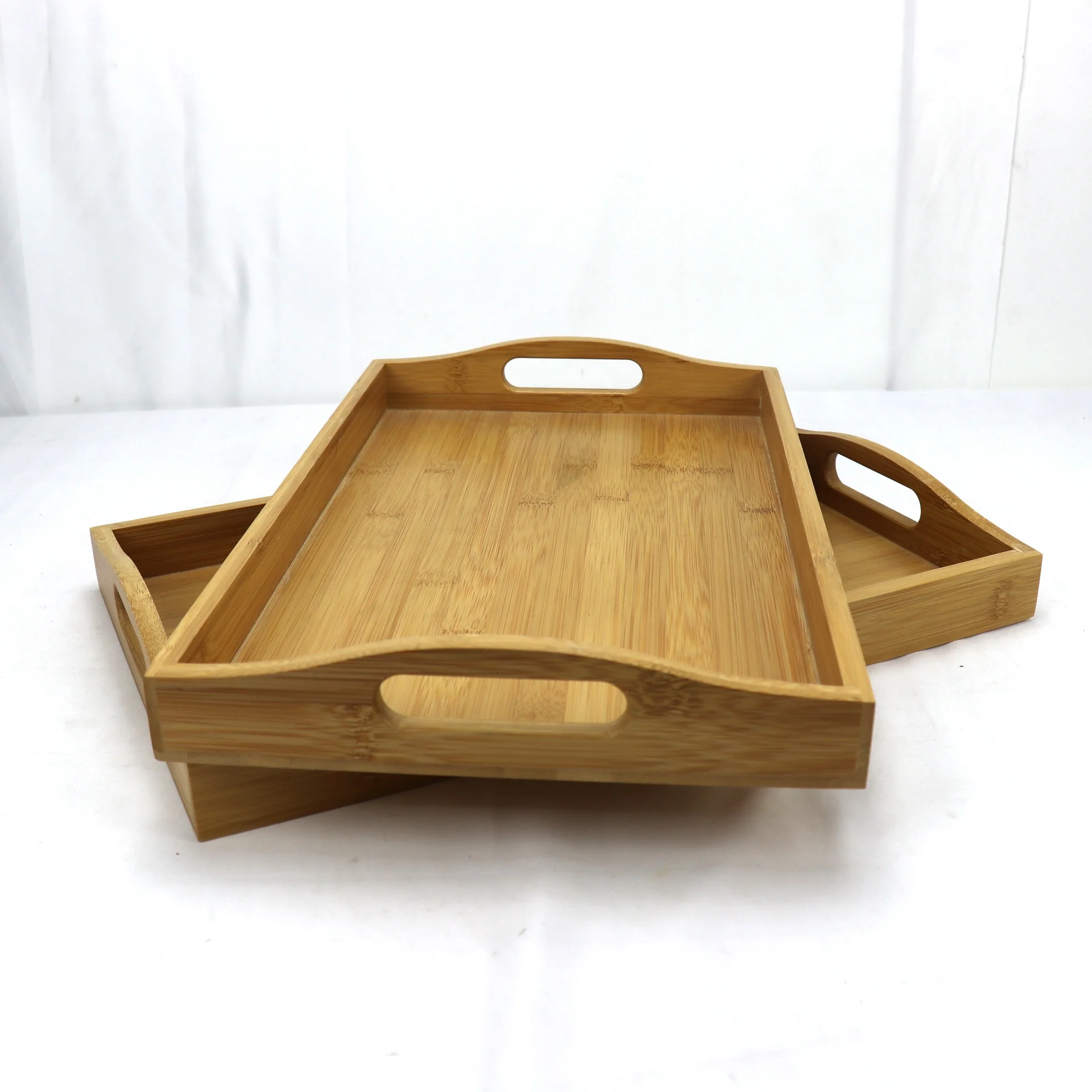 New Style Home Use Rectangular Wooden Serving Tray natural Restaurant Home Hotel Bamboo wood Food Trays
