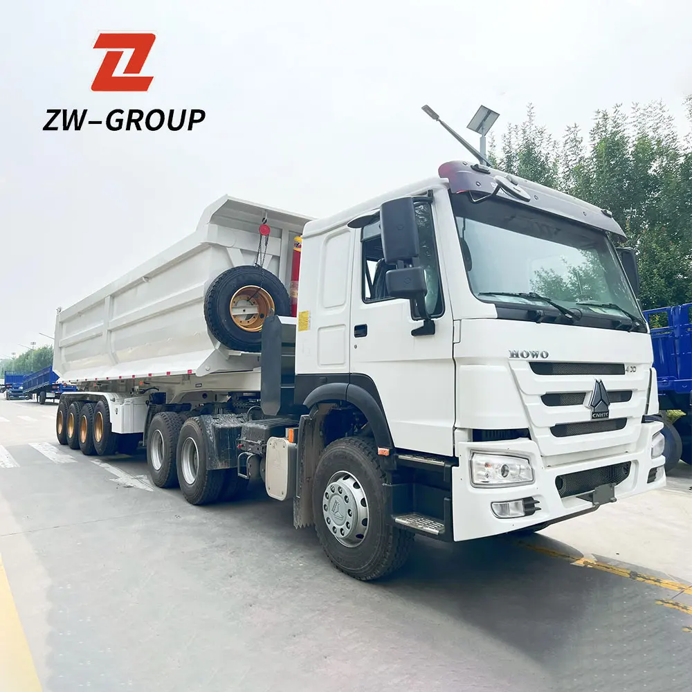 ZW Group 3/4 Axle 80 Ton U Shape Dump semi trailer transport coal sand Tipper Semi Trailer for Zimbabwe