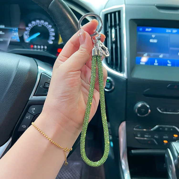 Fantasy Bling Wristlet Lanyard Keychains for Women Rhinestone Wrist Strap for Keys Keychain Wallet Credit Card Cell Phone Holder