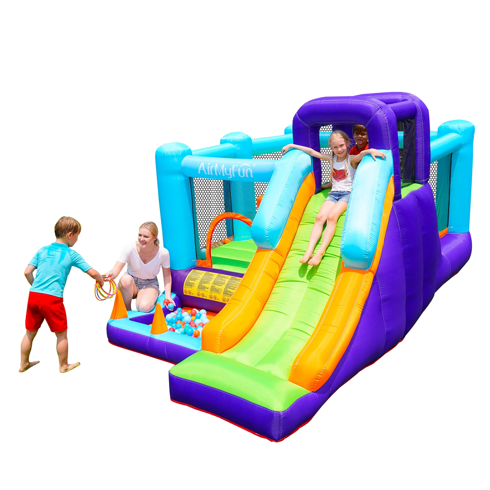 ICTI Factory high quality kids jumping bouncer water slide carousel inflatable castle