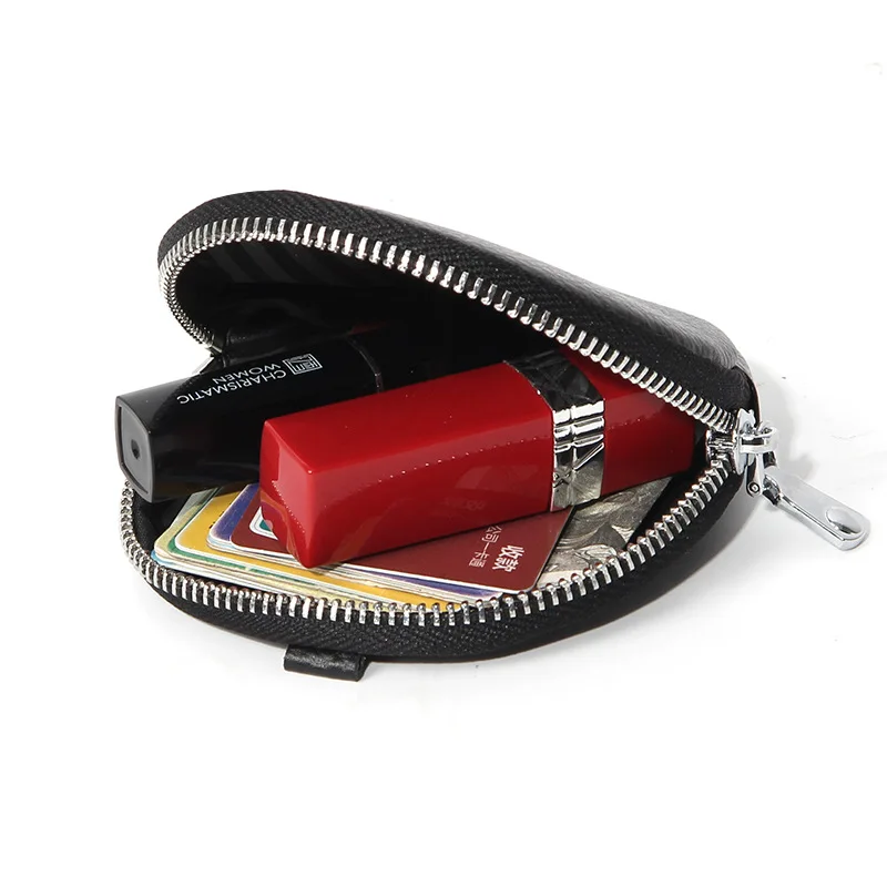 Candy color pebble leather coin purse small round pebble pattern mini circle coin purse wallet with zipper