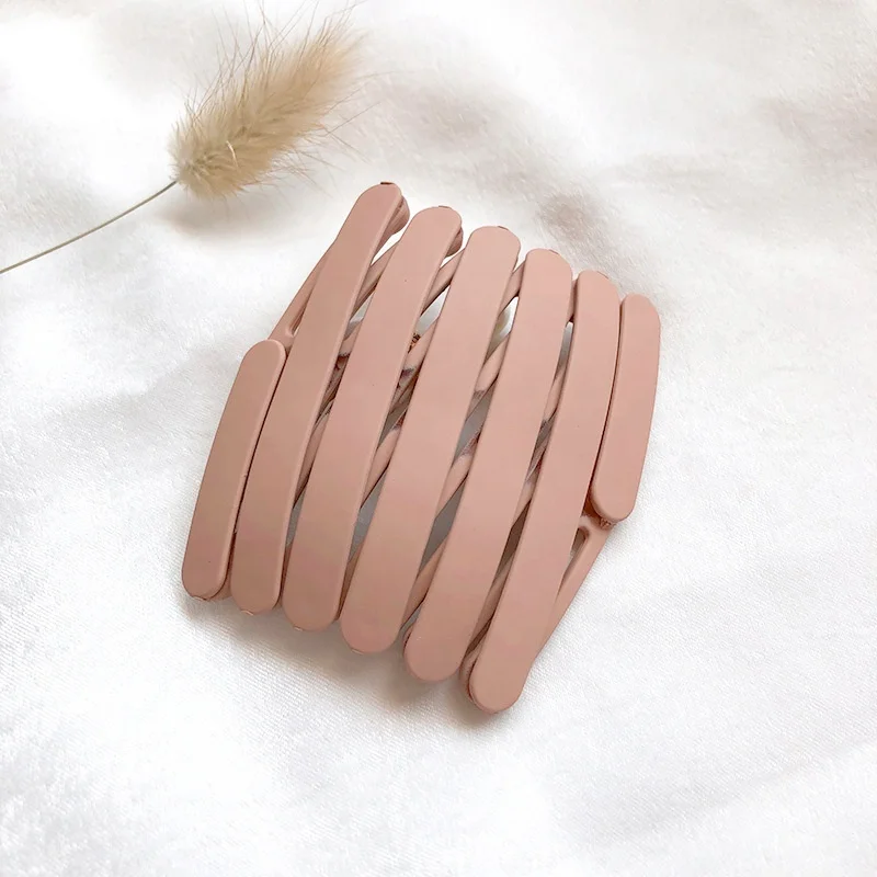 Fashion new retractable plastic headband foldable and easy to carry tiara female summer invisible non-slip hair