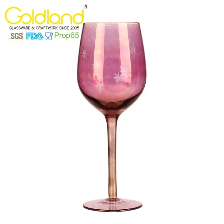 Custom Stemmed Wine Glass Colored Spray Painted Wine Glass Goblet Creative Hand Painting Red Wine Glasses