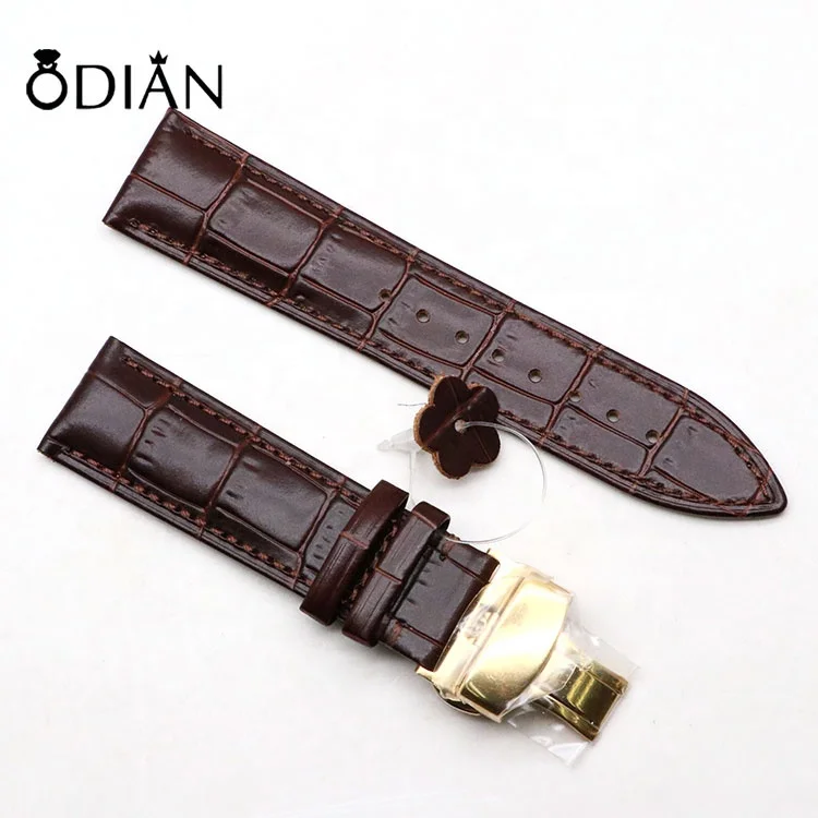 Cowhide leather embossed crocodile pattern Watchband Luxury Men Women straps
