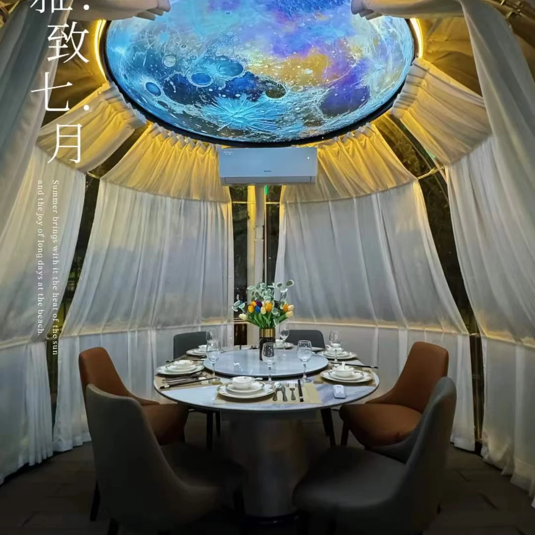 polycarbonate dome luxury hotel restaurant glass house outdoor starry sky room bubble room hotel