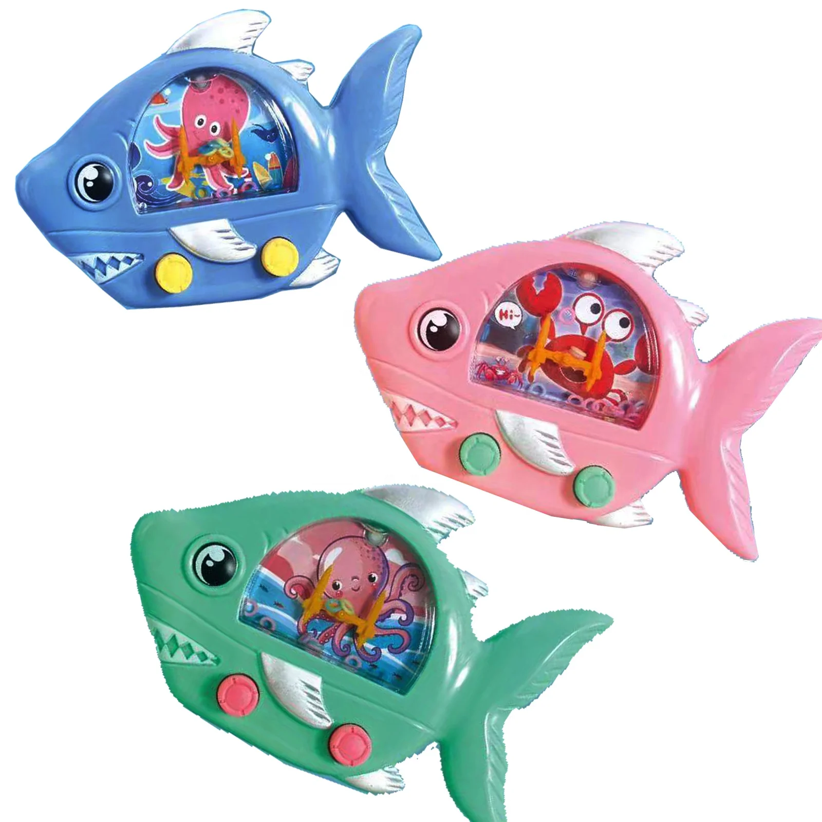 KK New Shark Handheld Water Game for Kids,Water Games Aquatic Sensory Toys,Ring Toss Game Handheld Toy;Kids Travel Pocket Toy