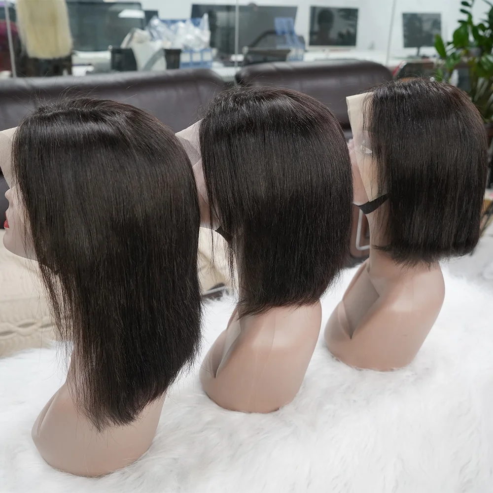 Cheap Water Curly Natural Colored Bob Wigs Short Bob Wig Highlight T part Lace Frontal Wigs For Black Women