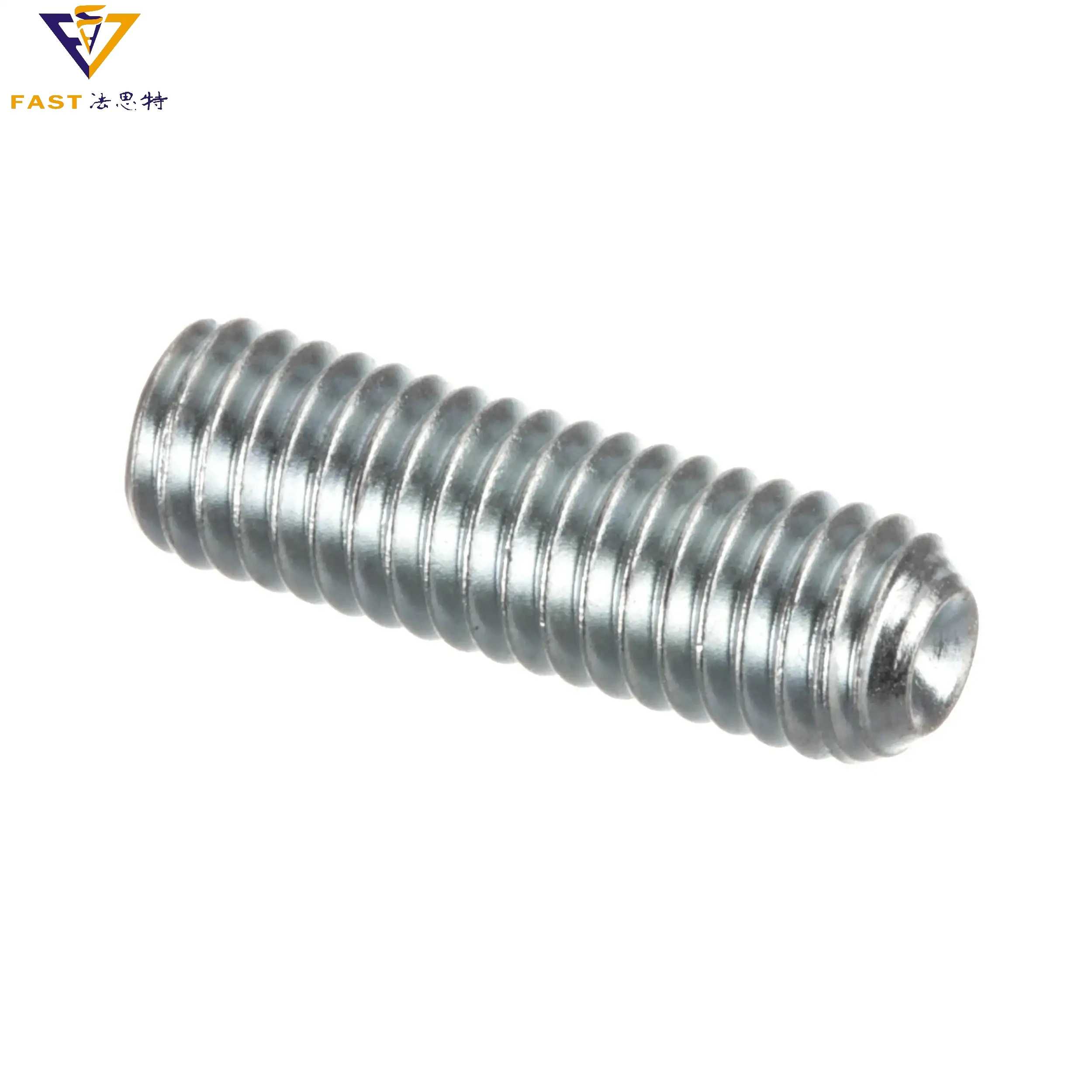 304 316 Carbon Steel Tooth Stick High Strength Coated Fastener Hexagon Set Screw With Cup Point