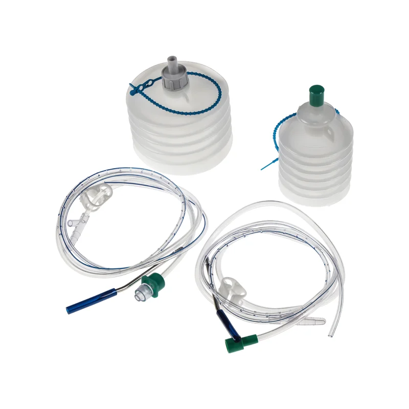 Disposable PVC hollow wound drainage system medical use