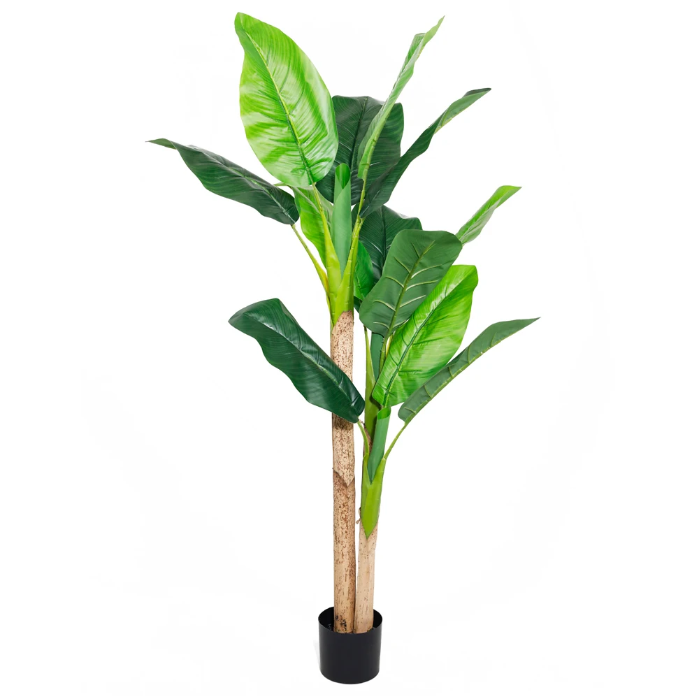 Big Indoor Outdoor Plastic Fake Banana Leaf Tree Artificial Potted Plants For Home Office Decor