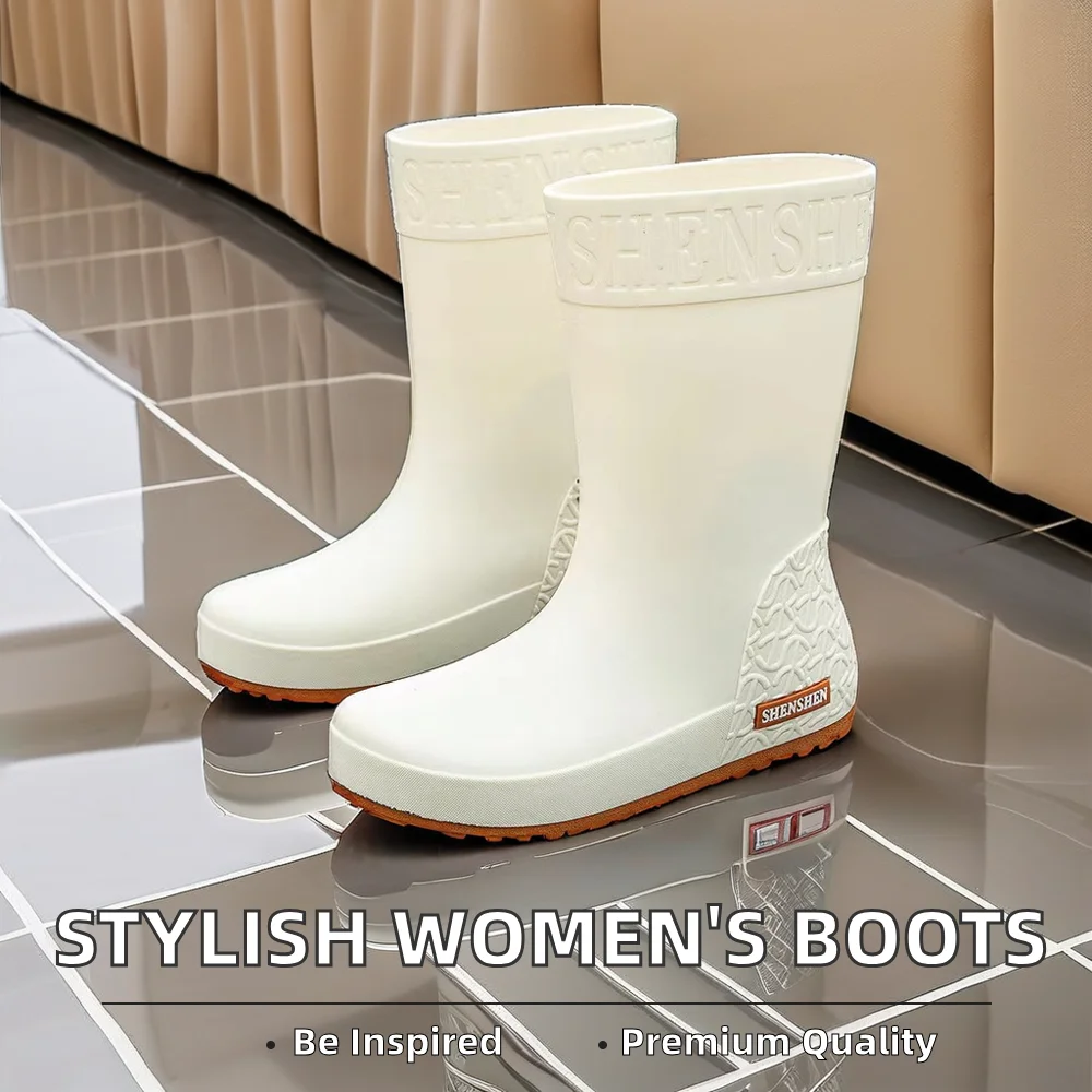 Женские модные водонепроницаемые Нескользящие резиновые сапоги для зимы и лета трансграничные внешней торговли
