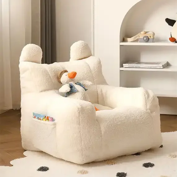 Fashionable Kid Arm Chairs Living Room Plush Cute Bean Bag Sofa Lounge Chair Living Room