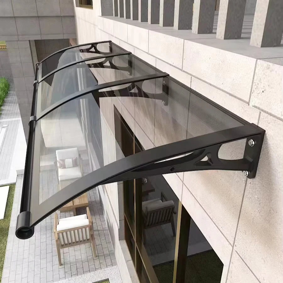 Trade Assurance ISO Certified 100% Bayer Maralon Polycarbonate Sheet Door 15-Year Warranty UV Protected Pavilion Rain Awning