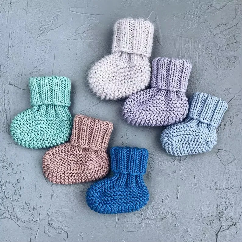 Y-Z Custom size cheap design cotton knitted crochet newborn unisex baby booties shoes for babies bootie socks