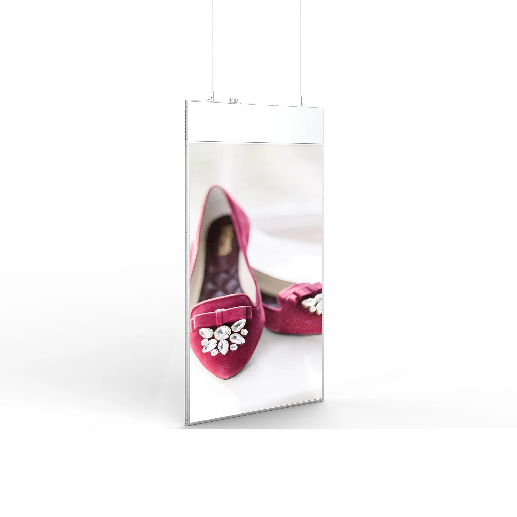 Vmision Low-priced 55-inch ceiling-mounted high-brightness indoor LCD advertising double-sided digital signage