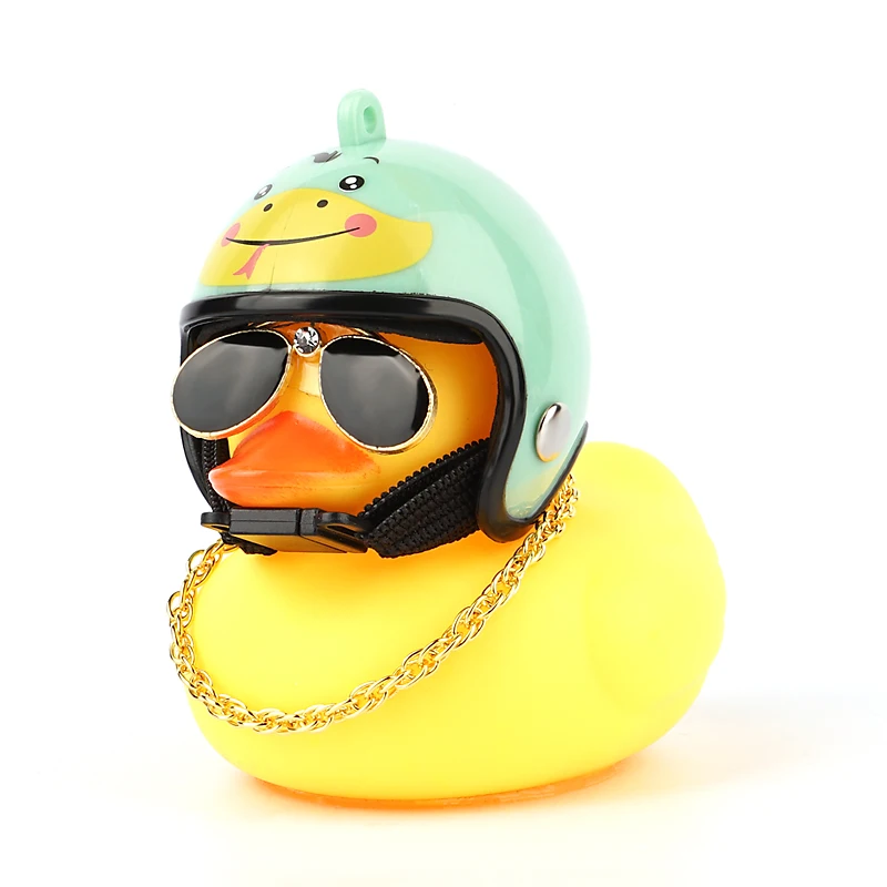 Kid Gift Cartoon Helmet Glasses Necklace Helmet Little Yellow Duck Center Console Rearview Mirror Decorative Ornaments