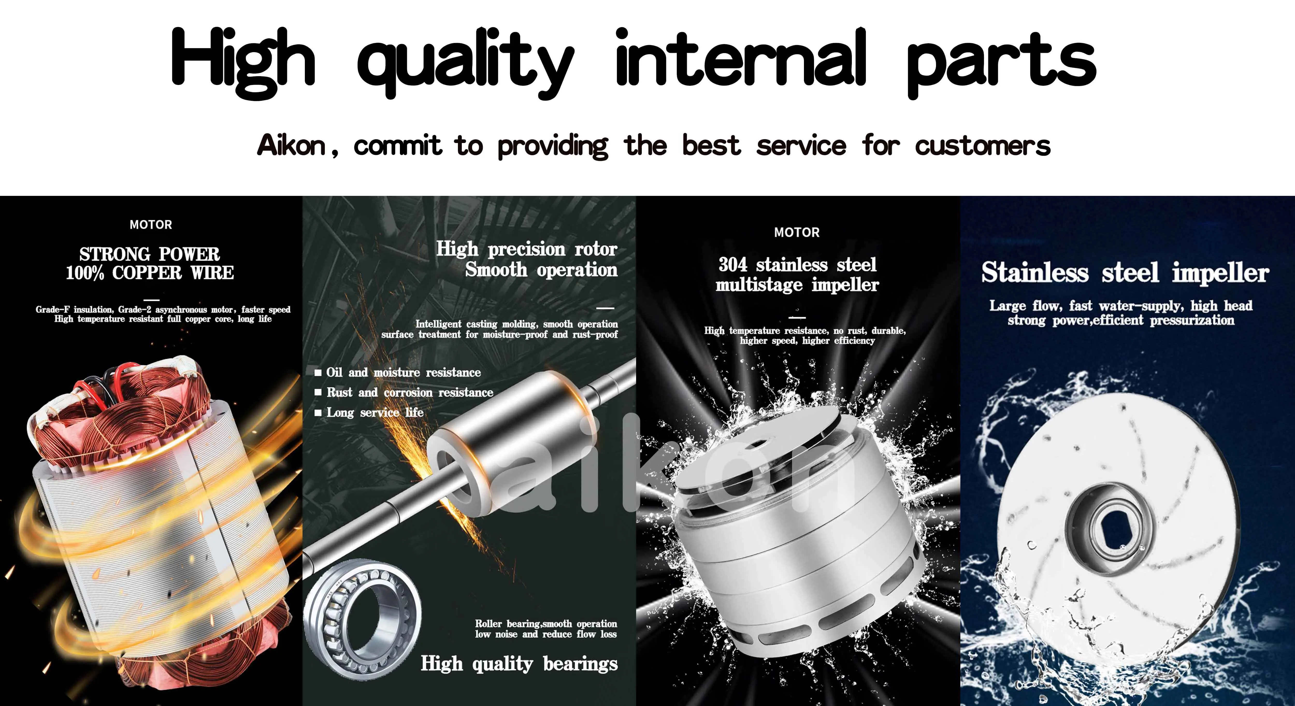 aikon made hot sale energy saving horizontal electric stainless steel pumps multistage centrifugal water pump