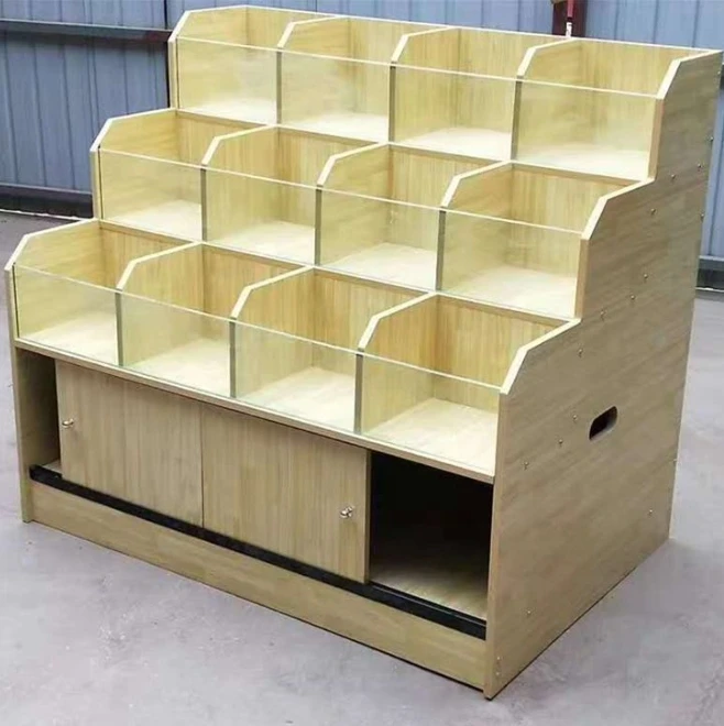 Loose snacks shelves trapezoidal shelves dry container display cabinets