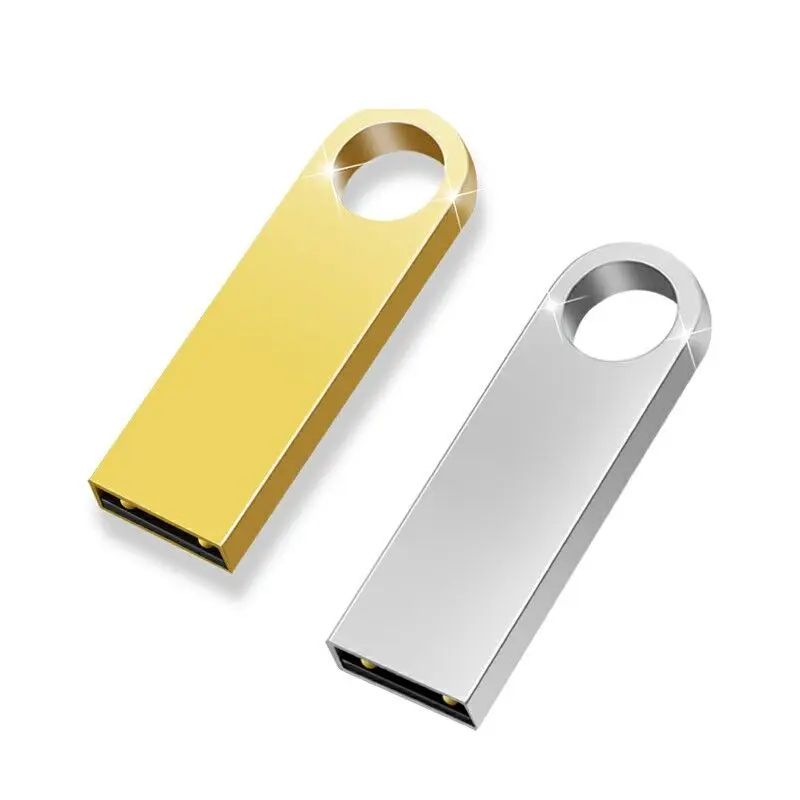 SE9 Popular Cheap Golden Custom logo Pen drives 2 GB 32Gb 16Gb 8Gb 2.0 free laser logo work metal usb flash drive