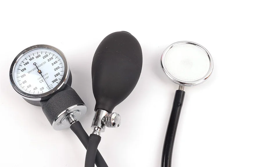 Medical Adult Manual Blood Pressure Monitor BP Cuff Upper Arm Aneroid Sphygmomanometer Tonometer with Pressure Dial Gauge