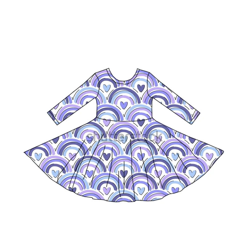 Toddler baby Clothes Children girls dresses Cartoon Print Dresses Baby Girls Baby Clothes