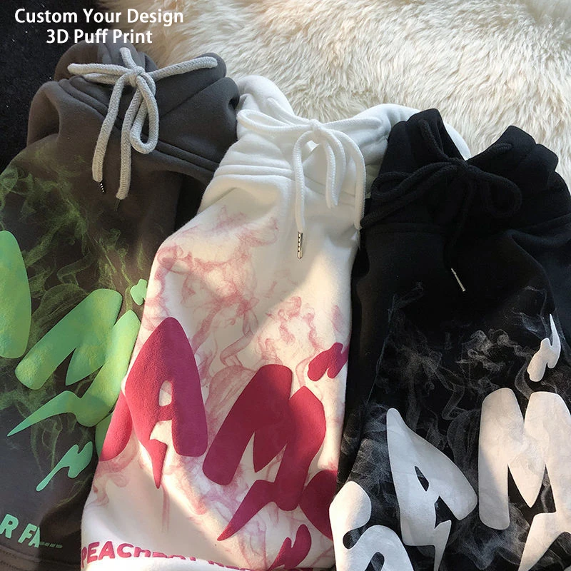Manufacture Wholesale Blank Oversize Youth Pullover Sweatshirt Custom Logo 3D Puff Printing Hoodie