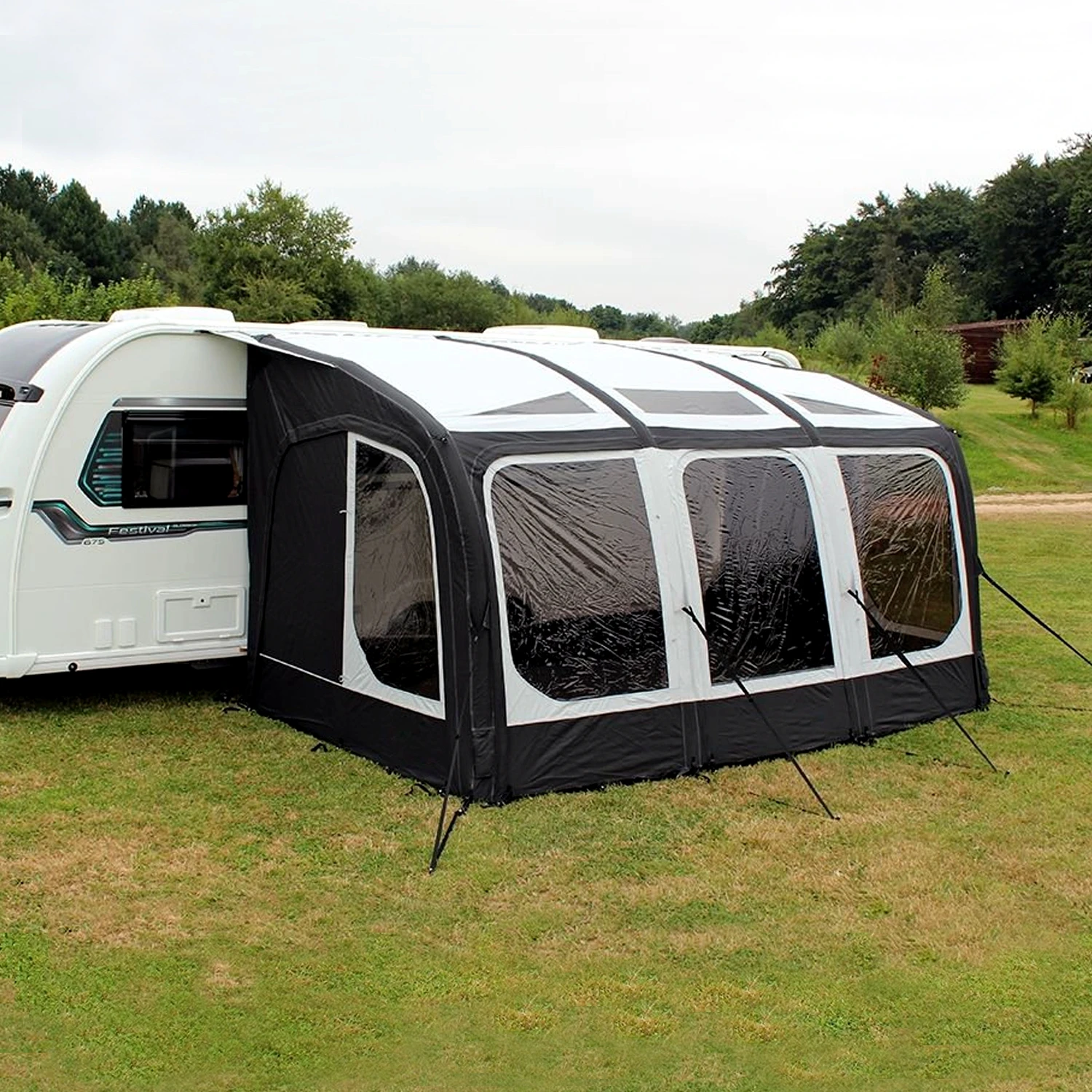 Outdoor Camping Air Awning Caravan Inflatable Tube Tent with Annex Shade Tent Family Large Tunnel Travel Tent