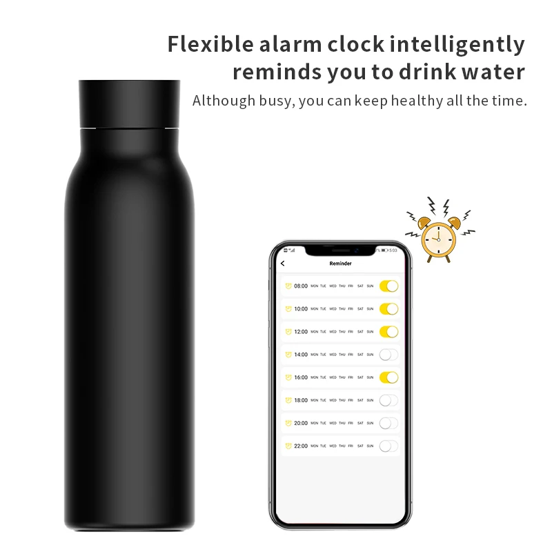 Tuya Smart Bottle BLE LCD Temperature Display 24-hour Heat And Cold Preservation smart bottle Magnetic Charging Thermos Cup